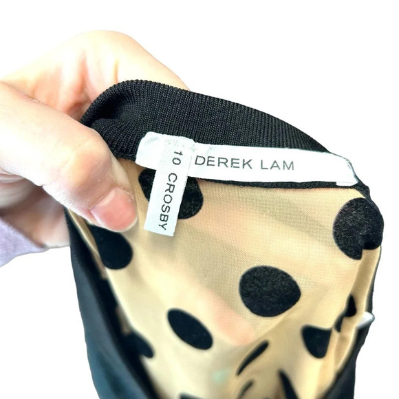 Derek Lam 10 Crosby Runway Oversized Crew Neck Black Nude Dot Back Size Small - Picture 8 of 11